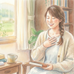 2026年6月の潜在数秘術メッセージ・ひとりの時間を楽しむ女性のイラスト